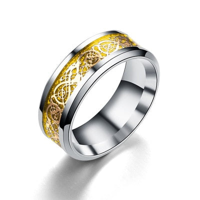 Double Collection Dragon Ring- Stainless Steel