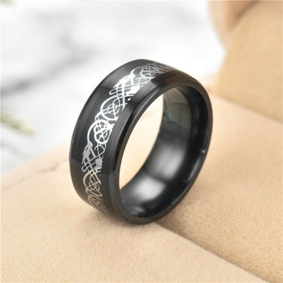 Double Collection Dragon Ring- Stainless Steel