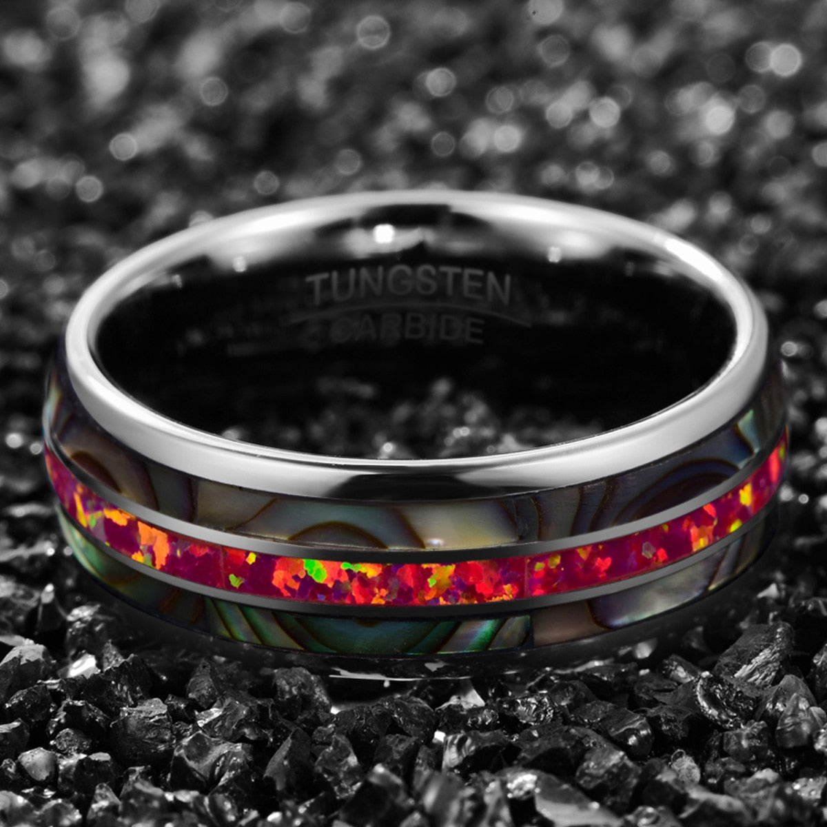 SPANGLE RING- DEEP MAGENTA  TUNGSTEN