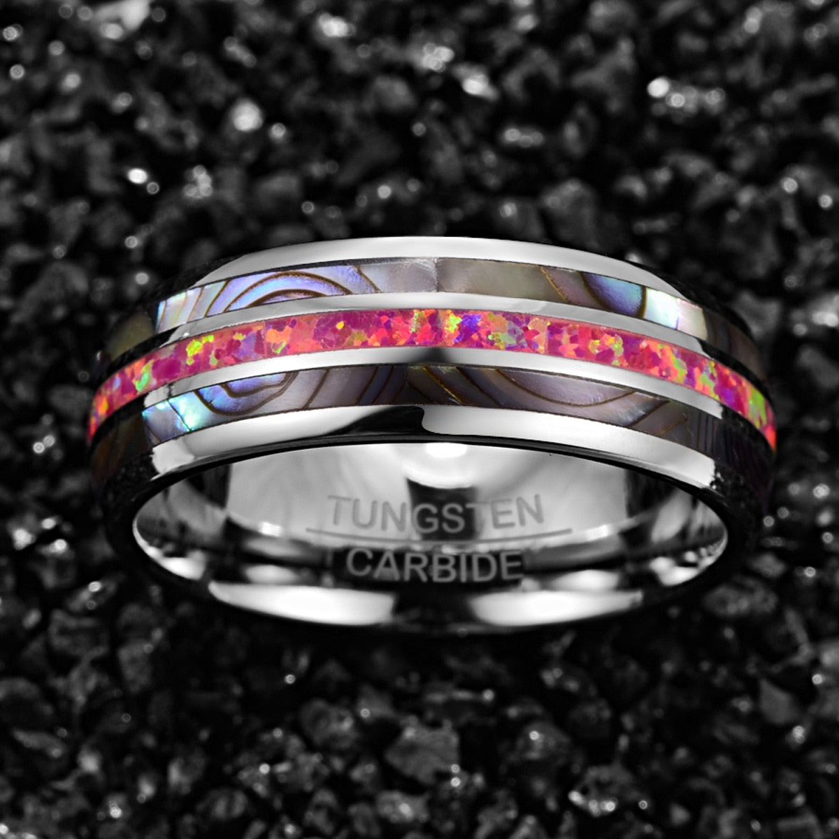 SPANGLE RING- DEEP MAGENTA  TUNGSTEN