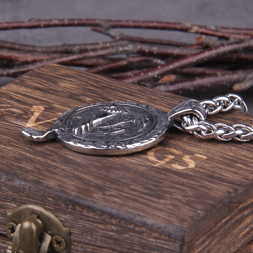 ODINS FAMILIAR, RAVEN PENDANT- STAINLESS STEEL - Forged in Valhalla