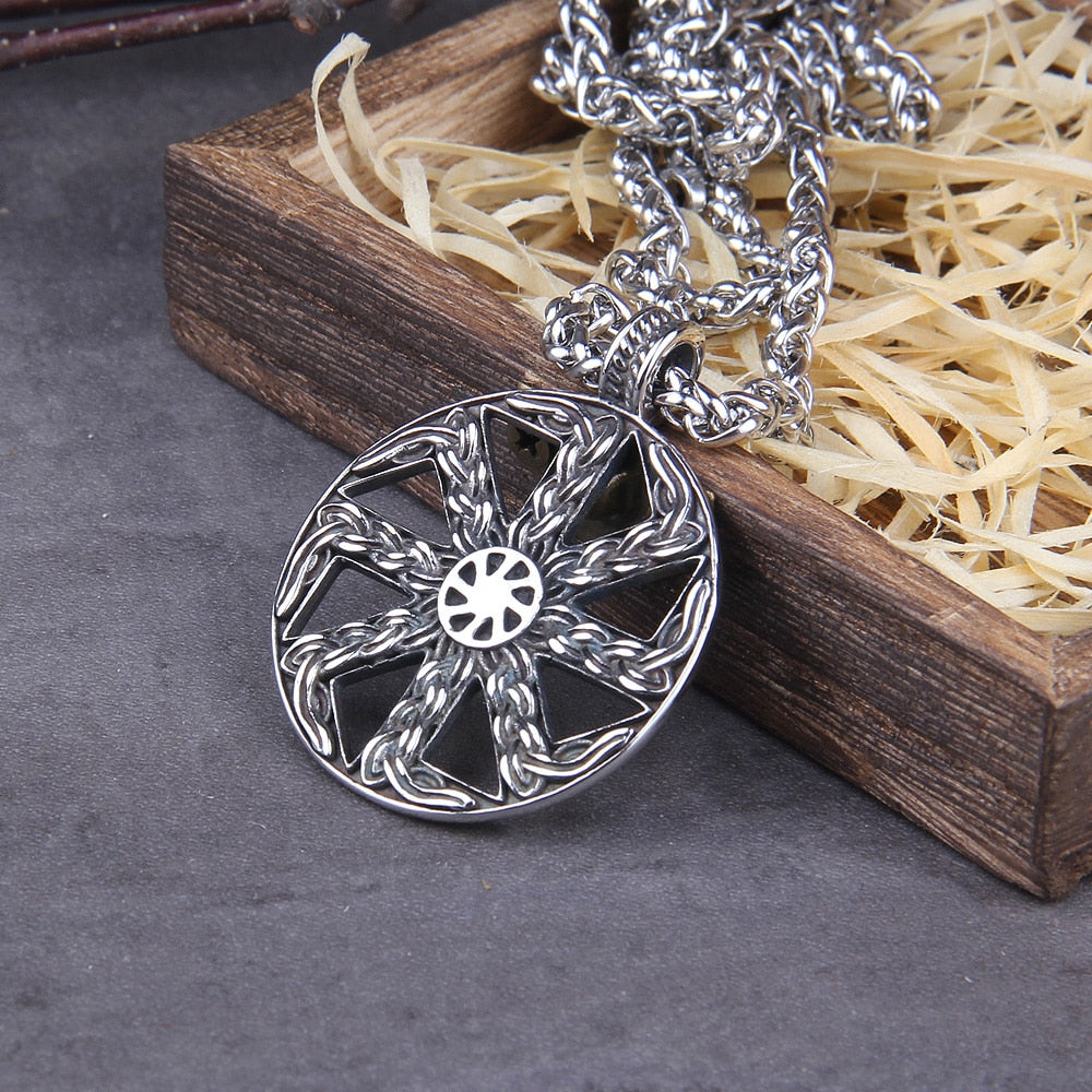 SLAVIC KOLOVRAT SYMBOL PENDANT- STAINLESS STEEL - Forged in Valhalla