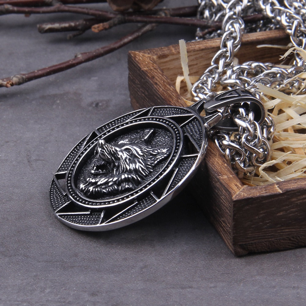 FENRIR, SON OF LOKI HEAVY PENDANT- STAINLESS STEEL - Forged in Valhalla