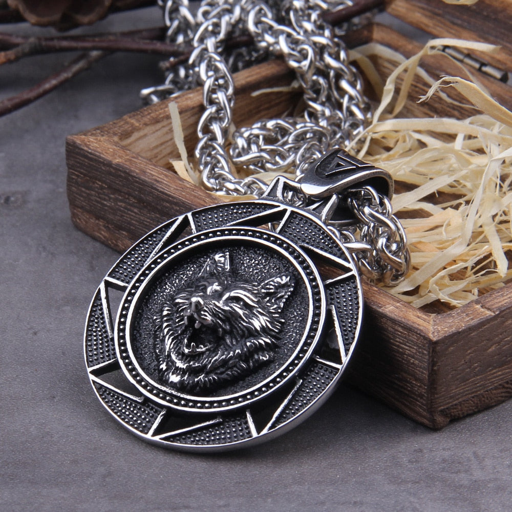 FENRIR, SON OF LOKI HEAVY PENDANT- STAINLESS STEEL - Forged in Valhalla
