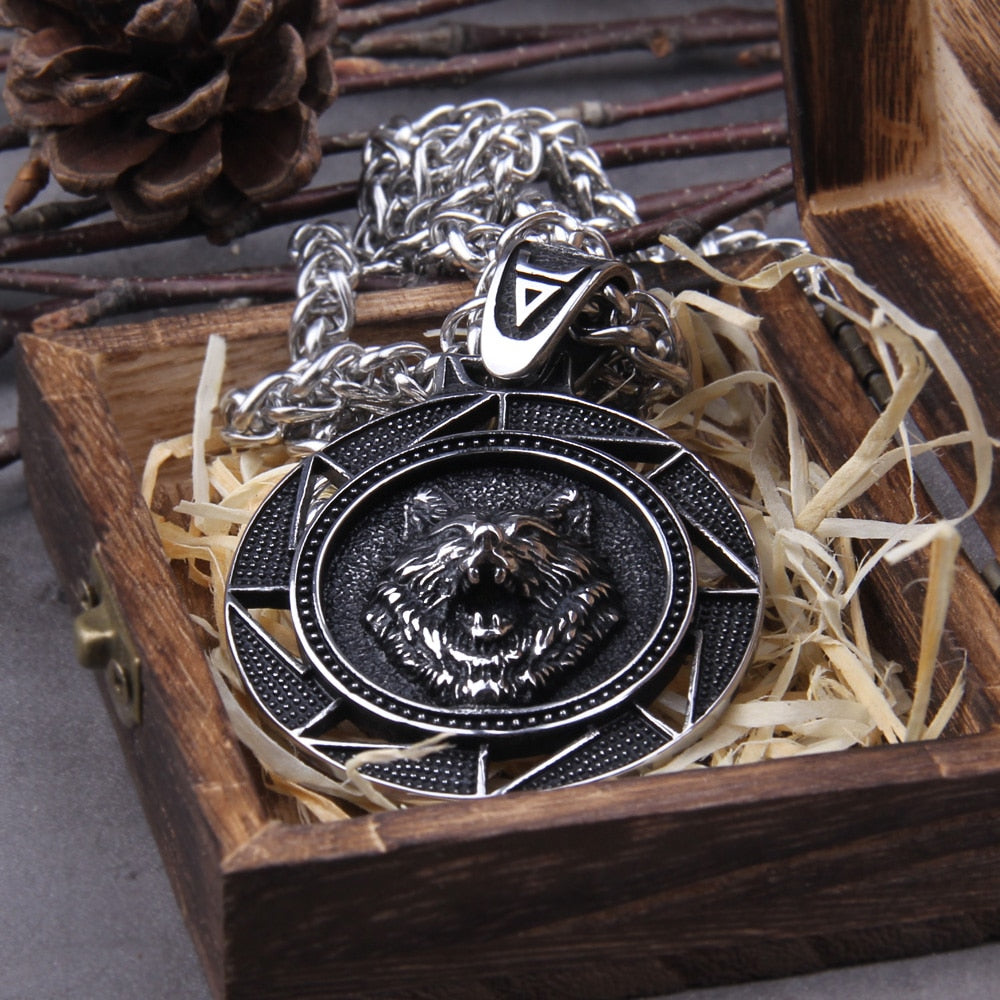 FENRIR, SON OF LOKI HEAVY PENDANT- STAINLESS STEEL - Forged in Valhalla