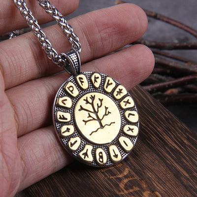 RUNIC TREE OF LIFE/YGGDRASIL PENDANT- STAINLESS STEEL - Forged in Valhalla