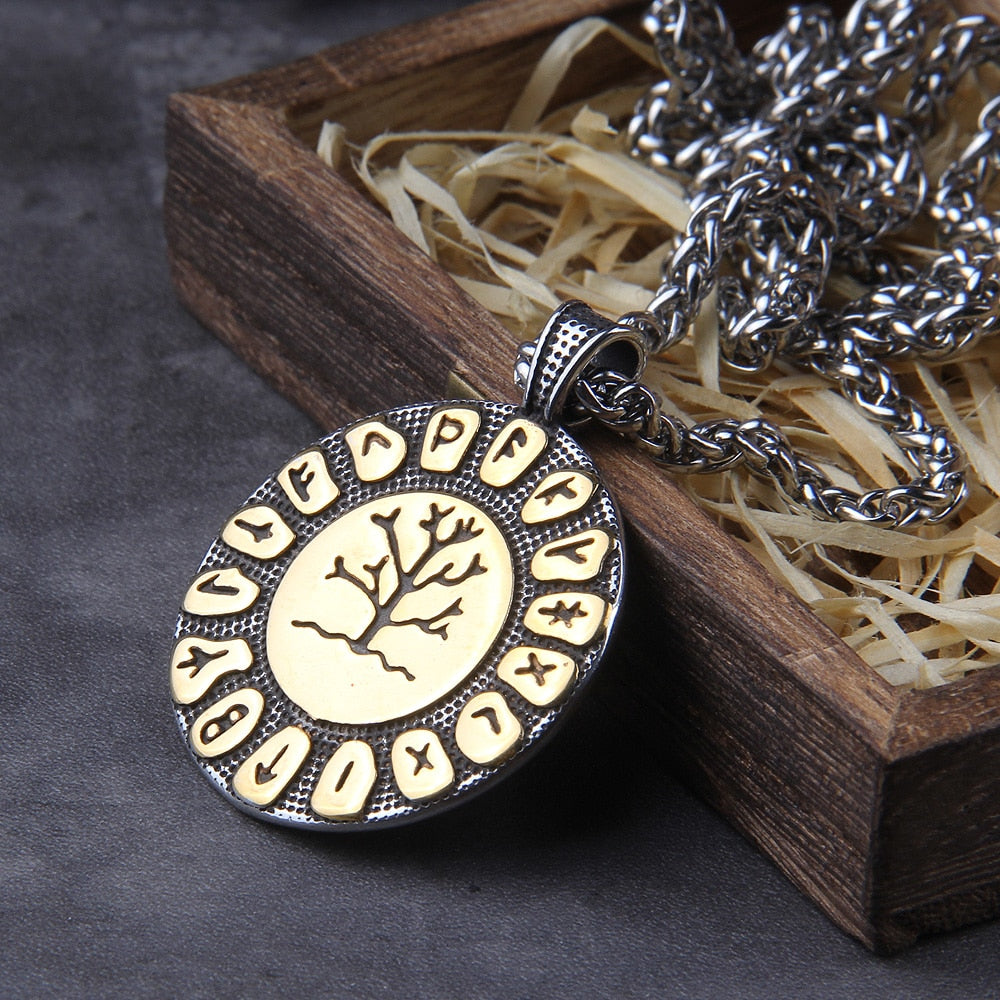 RUNIC TREE OF LIFE/YGGDRASIL PENDANT- STAINLESS STEEL - Forged in Valhalla