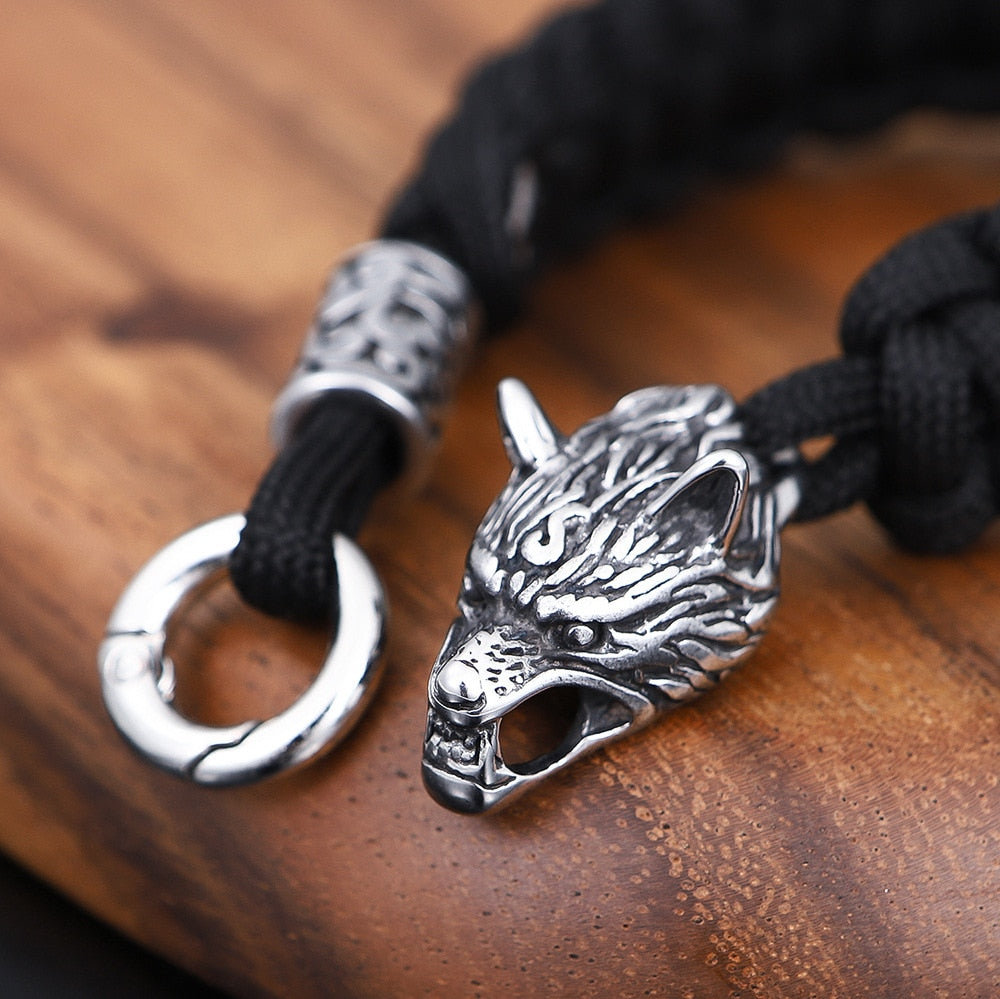 FENRIR COTTON BRACELET- STAINLESS STEEL - Forged in Valhalla