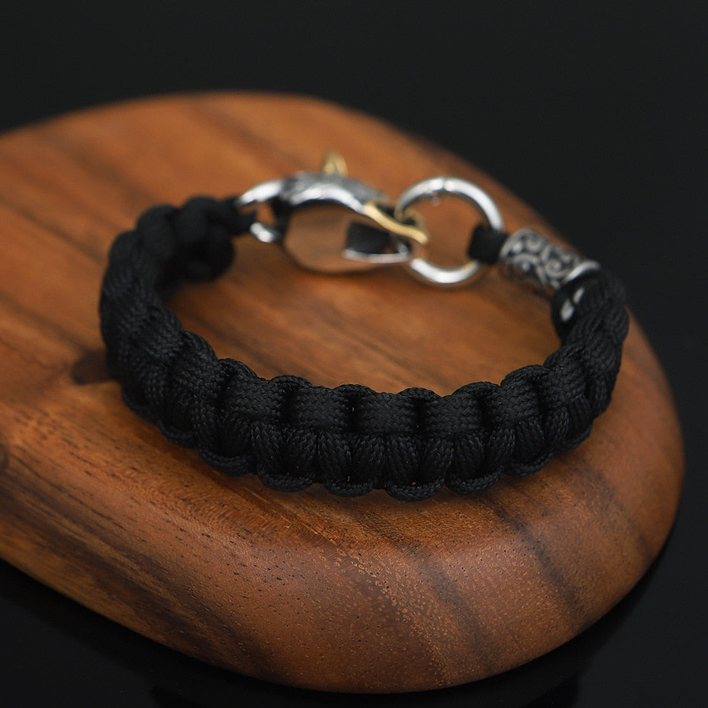 FENRIR COTTON BRACELET- STAINLESS STEEL - Forged in Valhalla