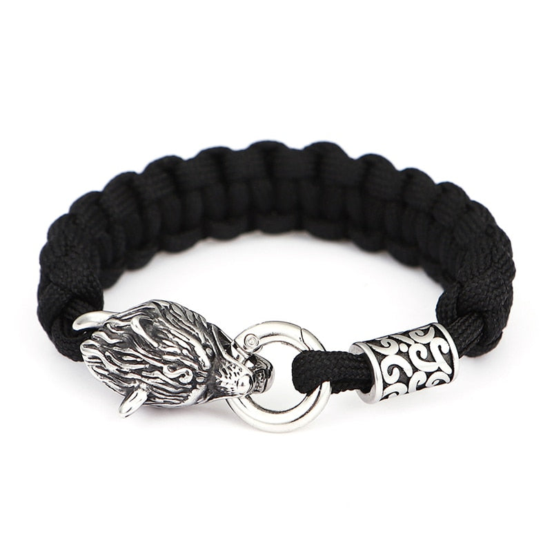 FENRIR COTTON BRACELET- STAINLESS STEEL - Forged in Valhalla