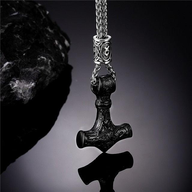 THORS HAMMER -RUNIC MJOLNIR - STAINLESS STEEL - Forged in Valhalla