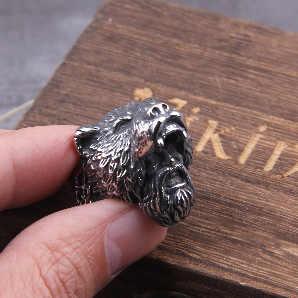 BERZERKERS BEAR SKIN RING- STAINLESS STEEL - Forged in Valhalla