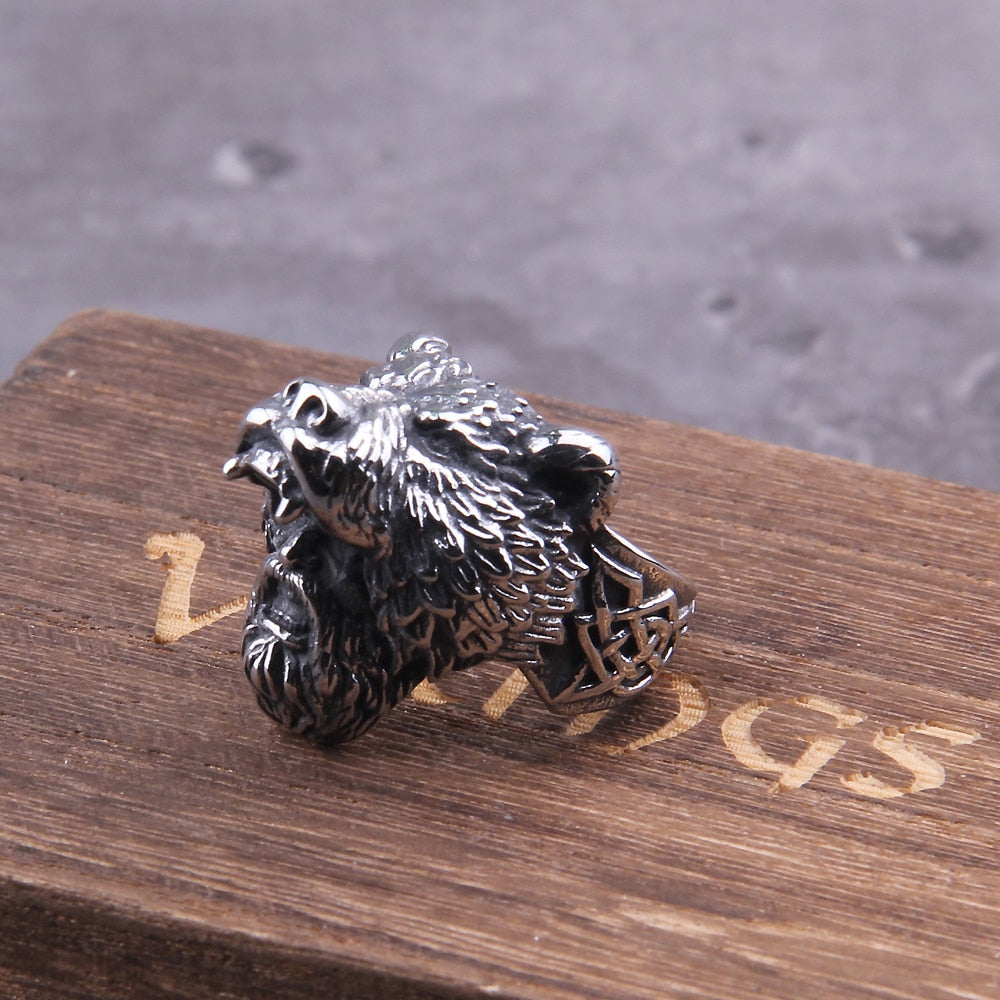 BERZERKERS BEAR SKIN RING- STAINLESS STEEL - Forged in Valhalla