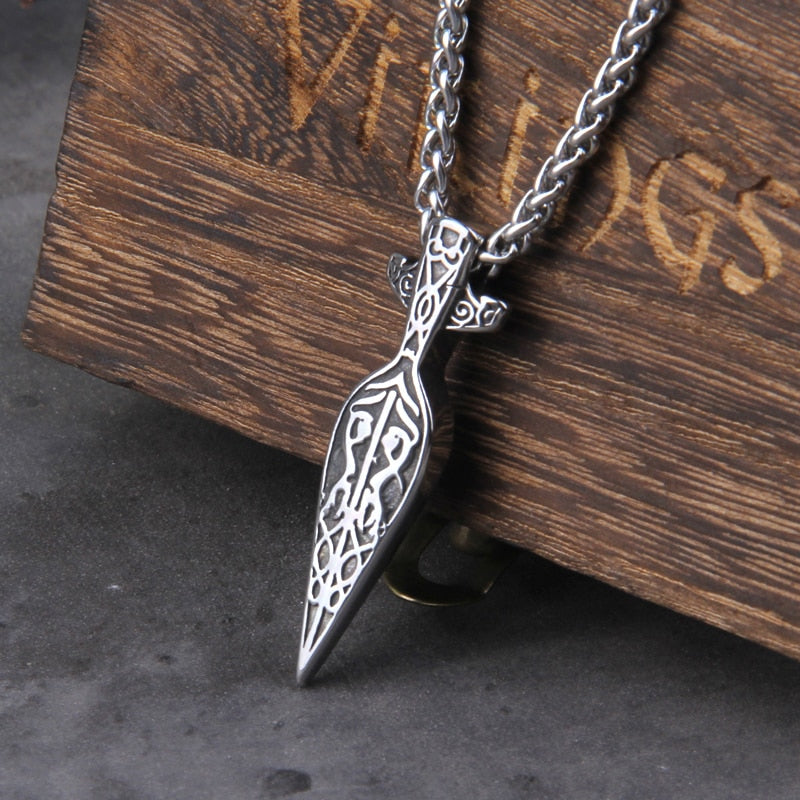 GUNGNIR, ODINS SPEAR OF WAR PENDANT- STAINLESS STEEL