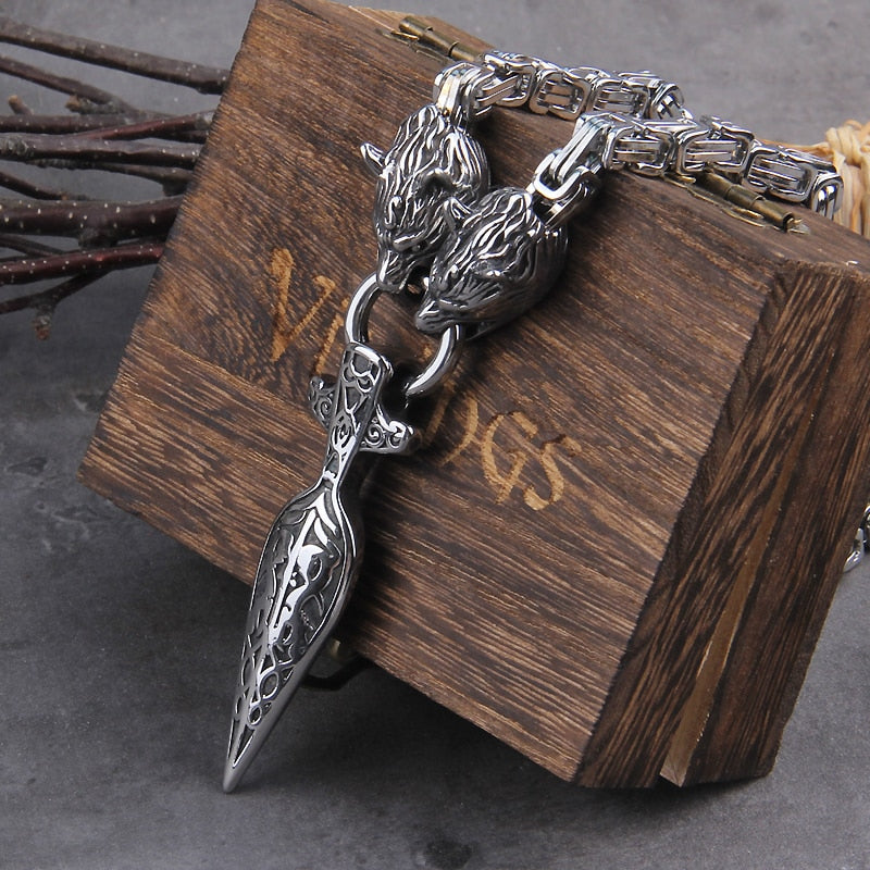 FENRIR BITE/ GUNGNIR PENDANT- STAINLESS STEEL - Forged in Valhalla