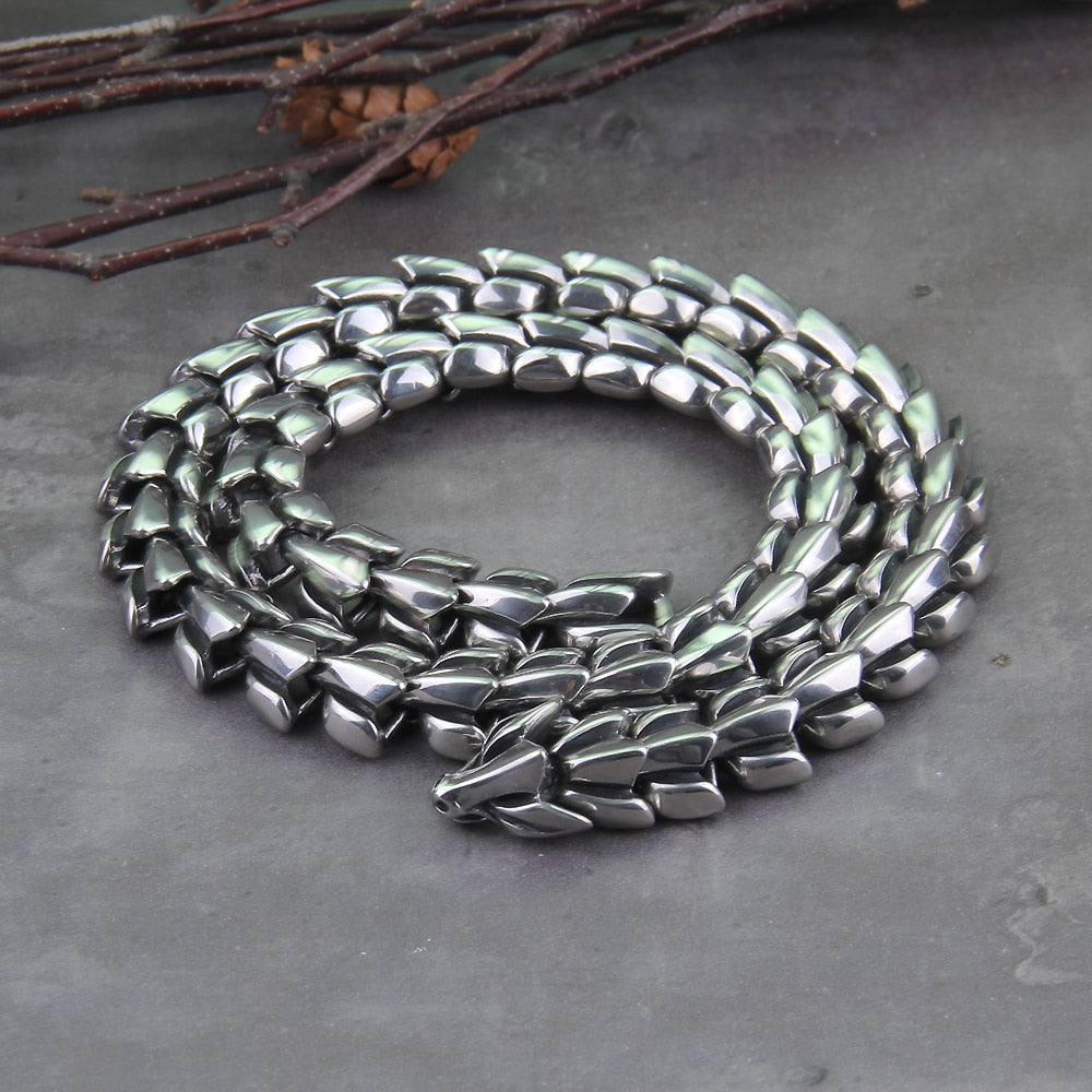 JORMUNGANDR SCALE NECKLACE - STAINLESS STEEL - Forged in Valhalla