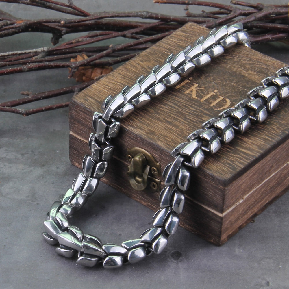 JORMUNGANDR SCALE NECKLACE - STAINLESS STEEL - Forged in Valhalla