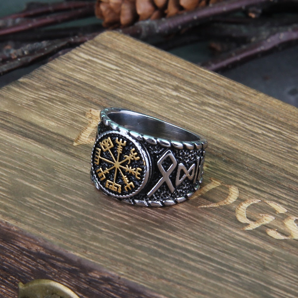 RUNIC RING OF AWE - STAINLESS STEEL