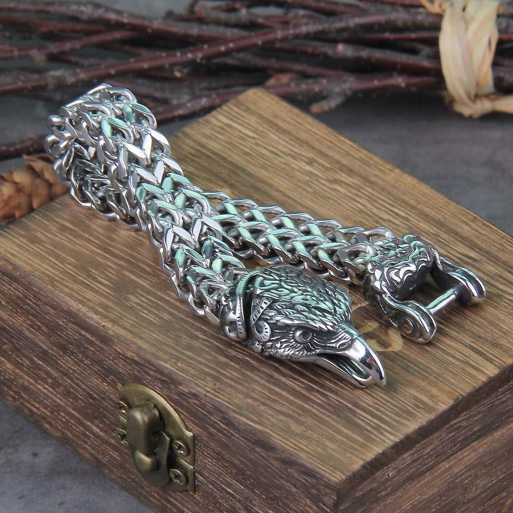 MESHED STYLED BEAR/EAGLE/WOLF BRACELET- STAINLESS STEEL