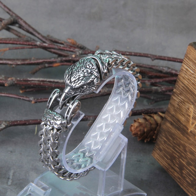 MESHED STYLED BEAR/EAGLE/WOLF BRACELET- STAINLESS STEEL