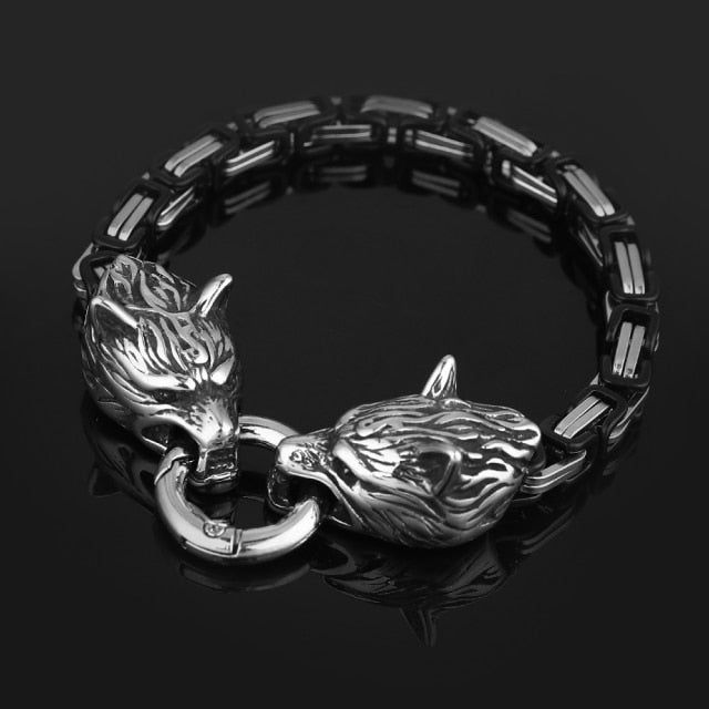 IMPOSING WOLVES BANGLE- STAINLESS STEEL VARIETY