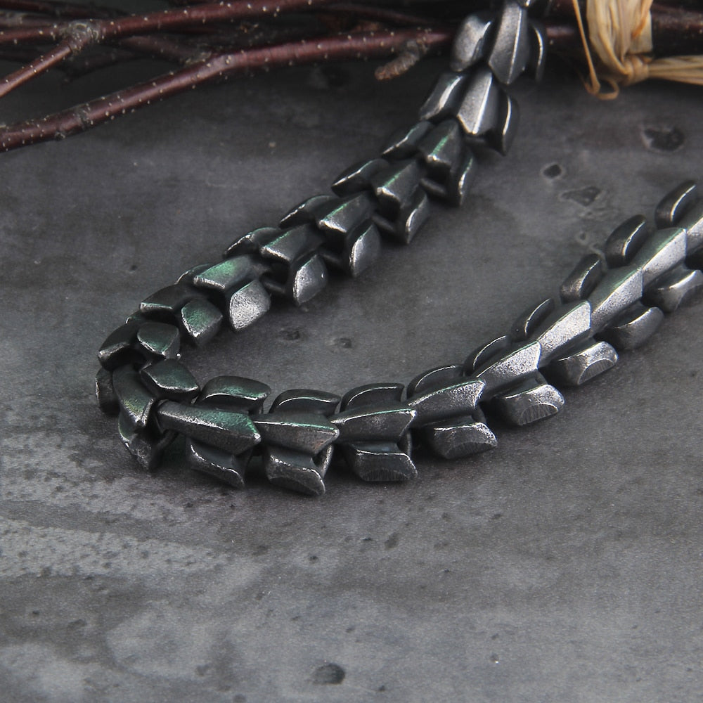 JORMUNGANDR SCALE NECKLACE - STAINLESS STEEL - Forged in Valhalla