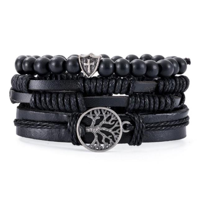 4PCS VIKING TREE OF LIFE BRACLET- STAINLESS STEEL