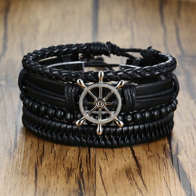 4PCS VIKING  BRACLETS- STAINLESS STEEL