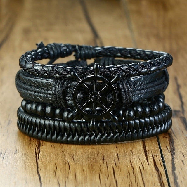 4PCS VIKING  BRACLETS- STAINLESS STEEL