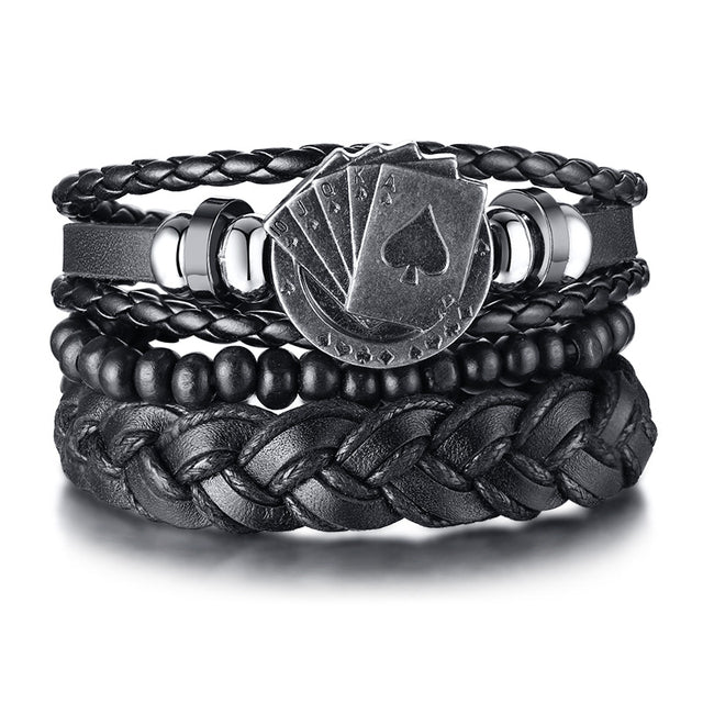 4PCS VIKING  BRACLETS- STAINLESS STEEL