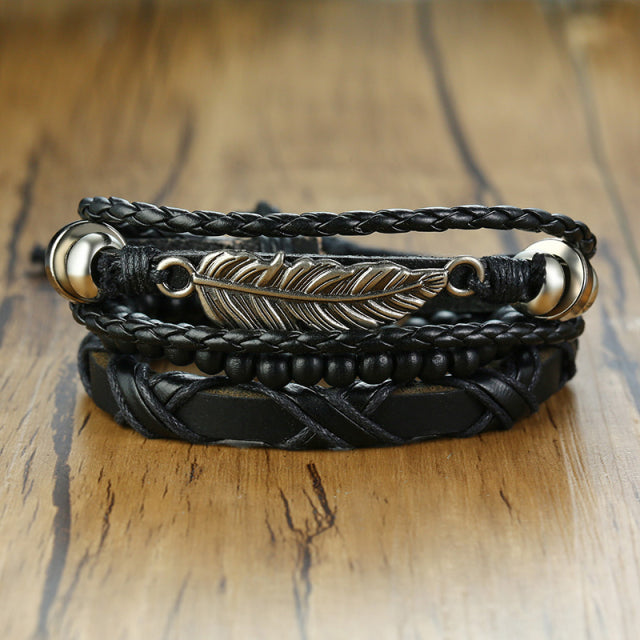 4PCS VIKING  BRACLETS- STAINLESS STEEL