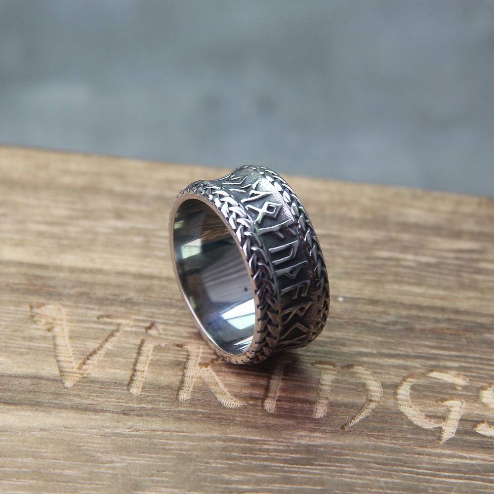 ORIGINAL RUNIC CARVED RING- STAINLESS STEEL