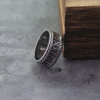 ORIGINAL RUNIC CARVED RING- STAINLESS STEEL