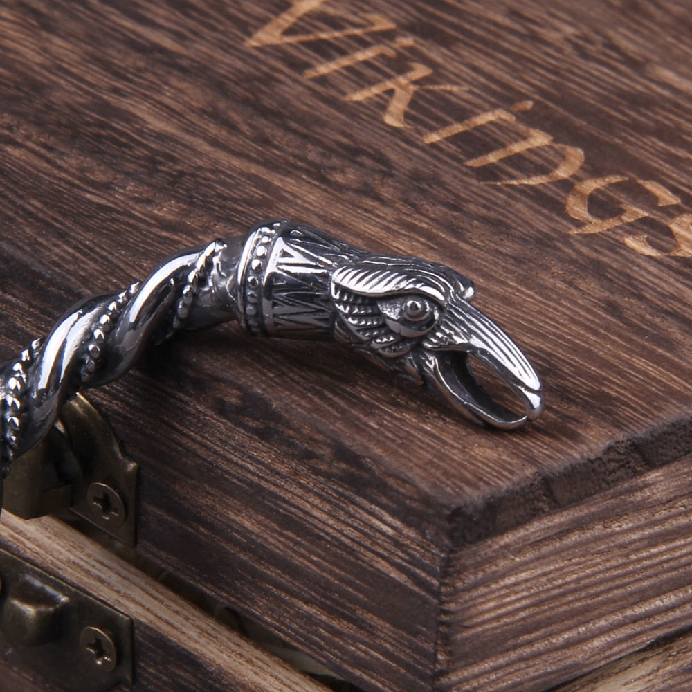 HUGINN AND MUNINN ARM CUFF - STAINLESS STEEL VARIETY