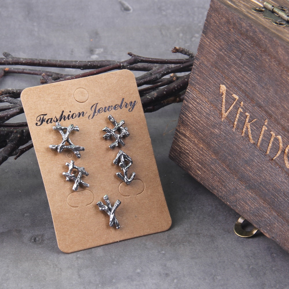 RUNIC STUDS EARRINGS - STAINLESS STEEL