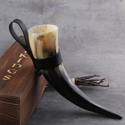 HANDCRAFTED VIKING DRINKING HORN