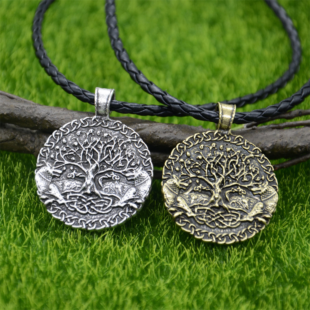 GEKI & FREKI WITH Yggdrasil (TREE OF LIFE) PENDANT - STAINLESS STEEL