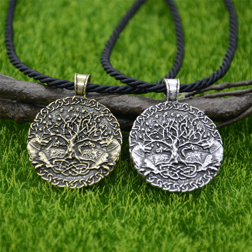 GEKI & FREKI WITH Yggdrasil (TREE OF LIFE) PENDANT - STAINLESS STEEL