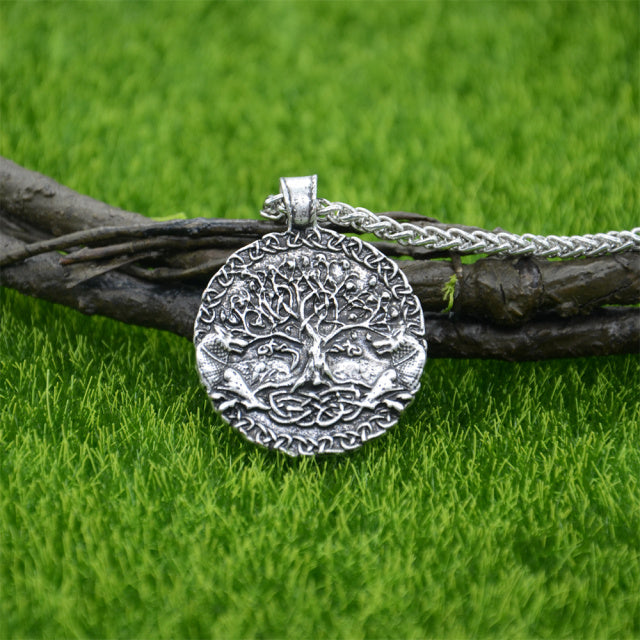 GEKI & FREKI WITH Yggdrasil (TREE OF LIFE) PENDANT - STAINLESS STEEL