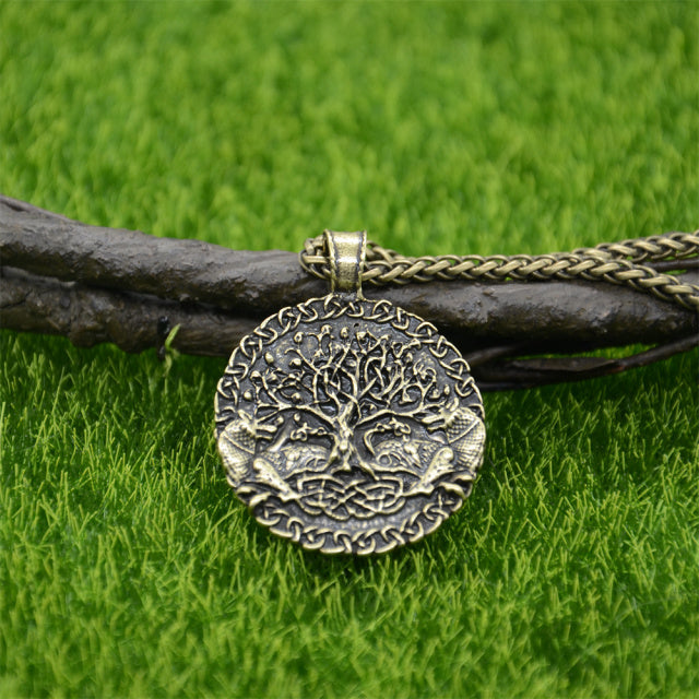 GEKI & FREKI WITH Yggdrasil (TREE OF LIFE) PENDANT - STAINLESS STEEL