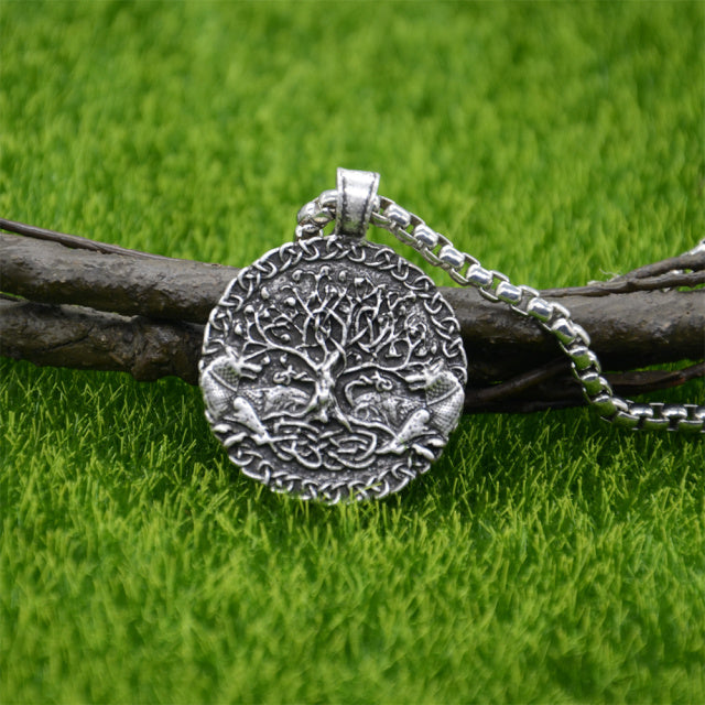 GEKI & FREKI WITH Yggdrasil (TREE OF LIFE) PENDANT - STAINLESS STEEL