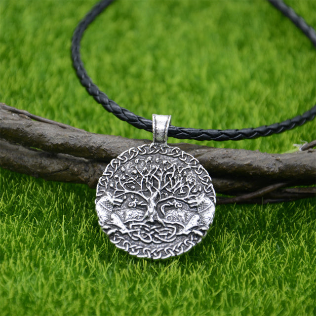 GEKI & FREKI WITH Yggdrasil (TREE OF LIFE) PENDANT - STAINLESS STEEL