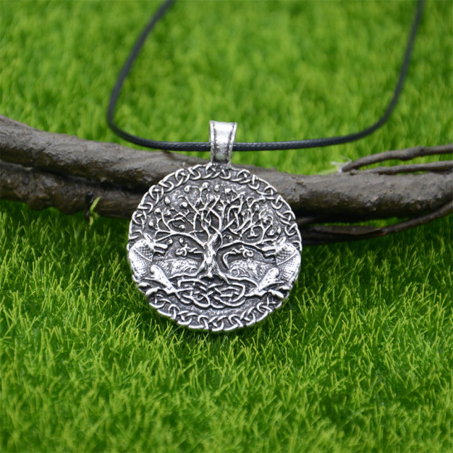 GEKI & FREKI WITH Yggdrasil (TREE OF LIFE) PENDANT - STAINLESS STEEL