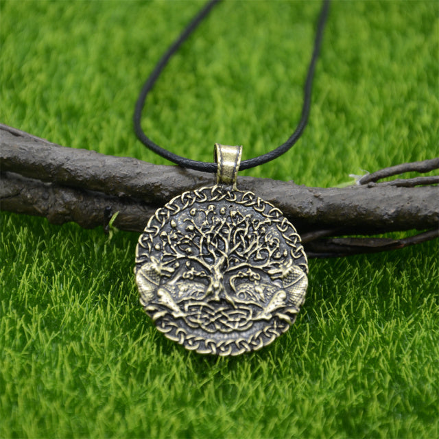 GEKI & FREKI WITH Yggdrasil (TREE OF LIFE) PENDANT - STAINLESS STEEL