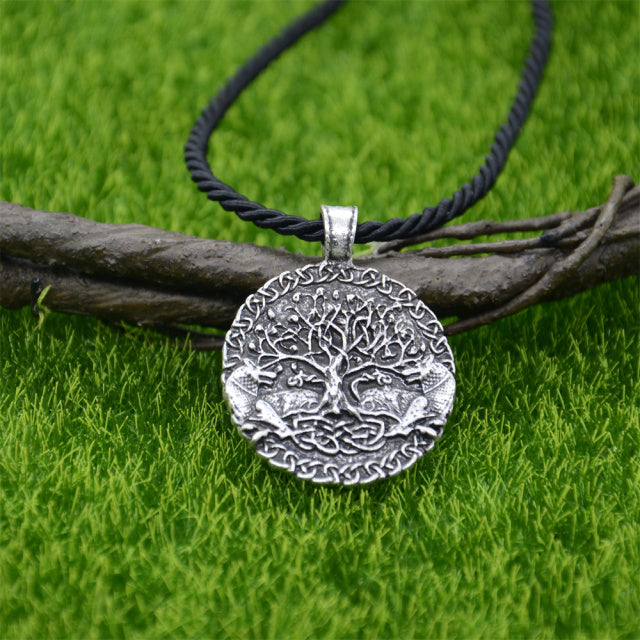 GEKI & FREKI WITH Yggdrasil (TREE OF LIFE) PENDANT - STAINLESS STEEL