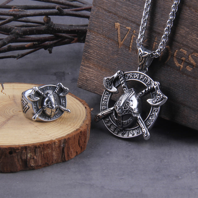 BERSERKERS SET RING/PENDANT- STAINLESS STEEL