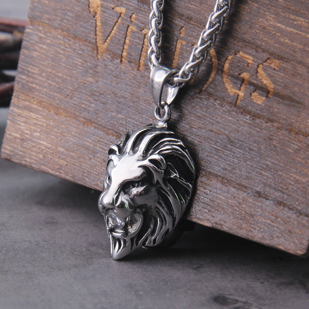 LION FYLGJA HEAD - STAINLESS STEEL