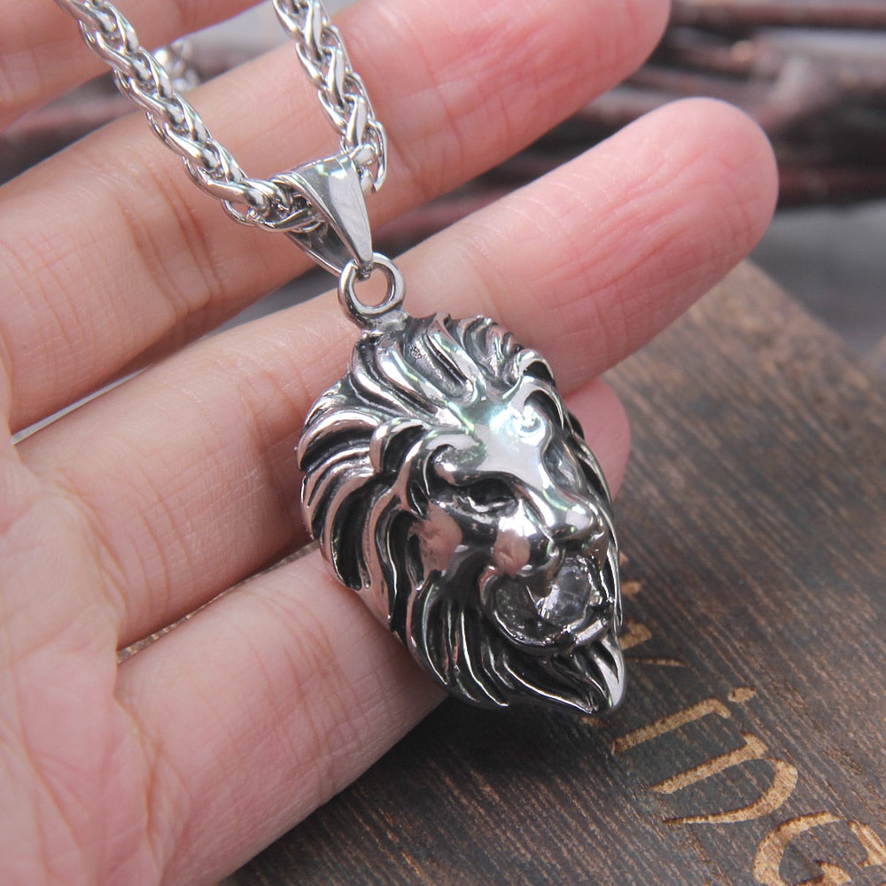 LION FYLGJA HEAD - STAINLESS STEEL