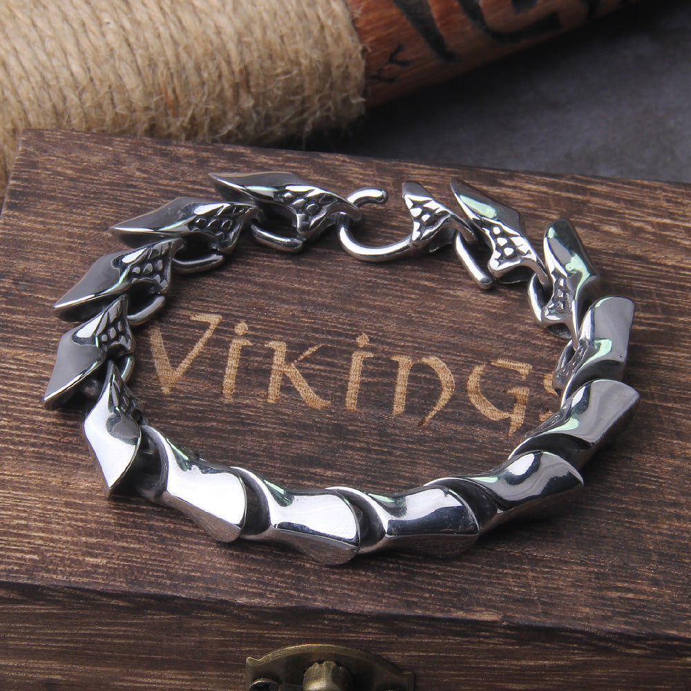 JORMUNGANDR SCALE BRACELET STYLE 2 - STAINLESS STEEL