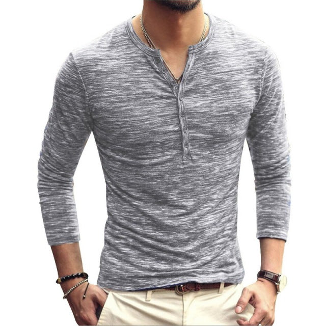 LONG SLEEVE SLIM FIT VIKING INSPIRED V- NECK